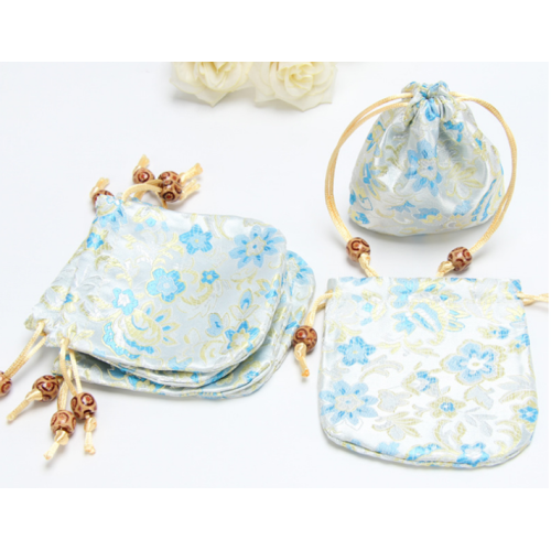 Floral Embroidery Drawstring Bags