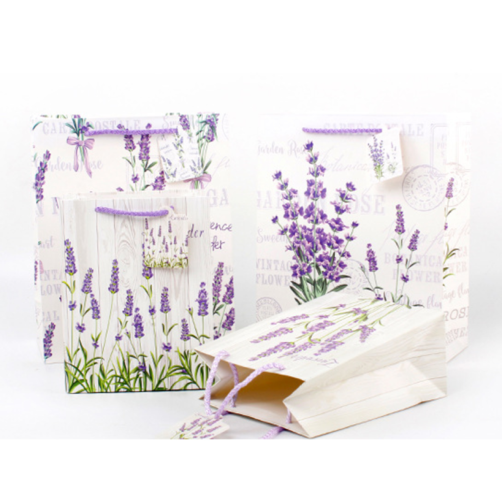 White Cardboard Gift Bag Lavender Designs Pack 100