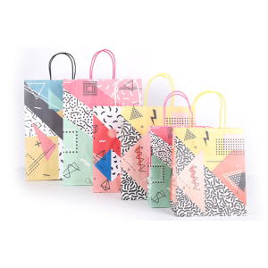 Carry Paper Bag With Abstract Design