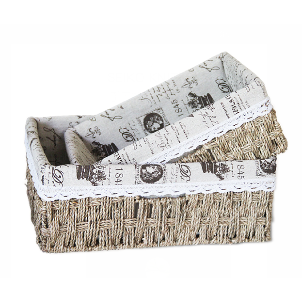 Square Basket With Fabric