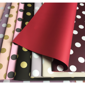 Silky Smooth Waterproof Double-faced Tone Flower Wrapping Sheets Dotted Design Pack 20