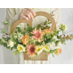 Flower Cardboard Gift Basket With A Heart Handle Pack 10