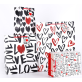 White Cardboard Paper Gift Bag Heart Design