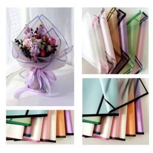 Waterproof Flower Wrapping Cello Sheets Bold Stripes Finish Pack 20