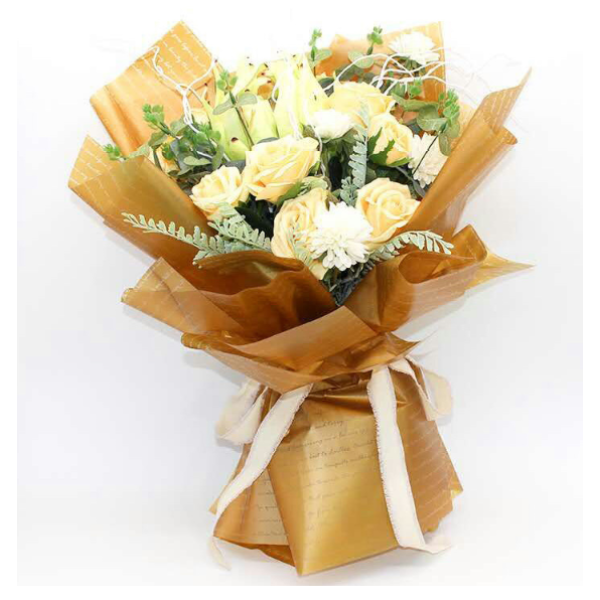 Waterproof Paper Flower Wrapping With Printed Letters Pack 20