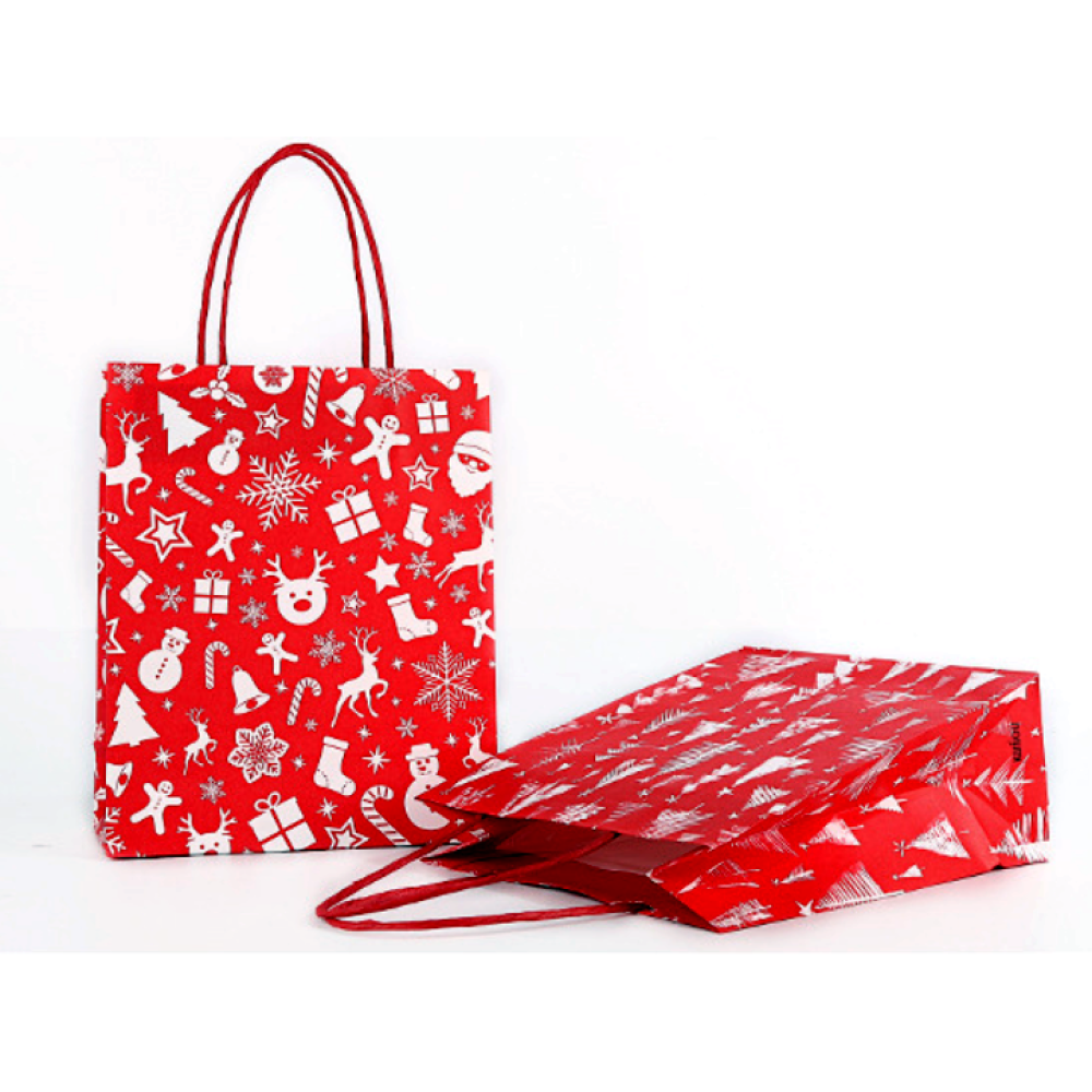 Gift Bag Christmas Tree Red Pack 100