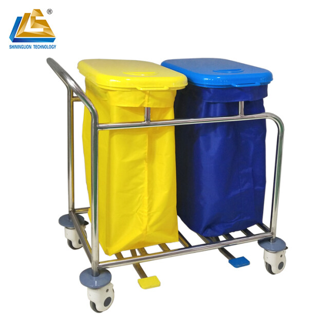 Hospital Trolley Stainless Steel Laundry Trolley with Wheels