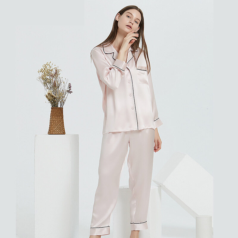 Multi-colors Women Pure Silk Pajama Set