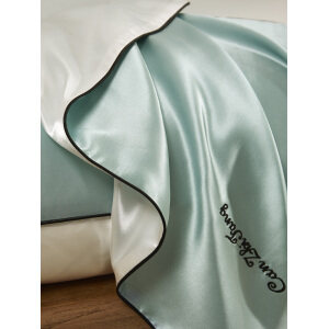 Custom Your Embroidered Logo Silk Pillowcases With Rolled Edge