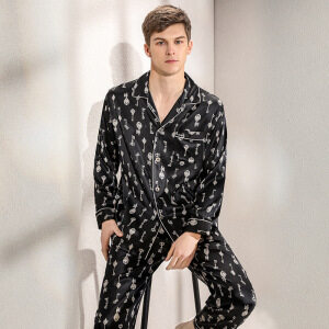 Custom Your Own Design Print Plus Size Couple's Silk Pajamas Set