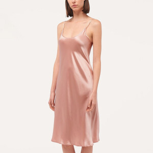 Custom Luxury Silk Slip Dress Long Nightgown For Homewear Or Outwear