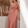 Custom Silk Slip Dress V-neck Long Nightgown For Homewear Or Outwear