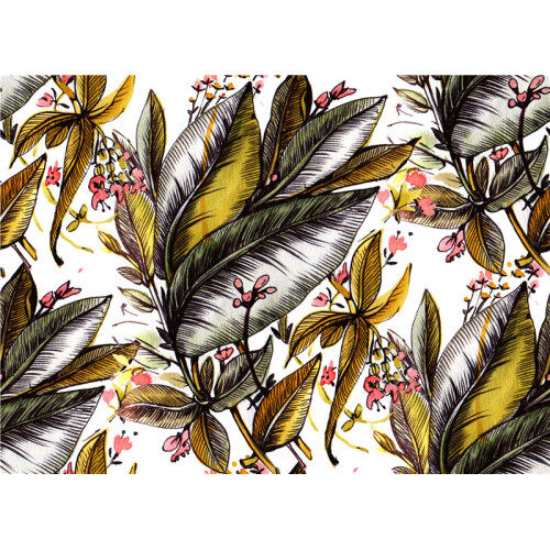 Custom Fabrics Pattern-Leaves and Flower