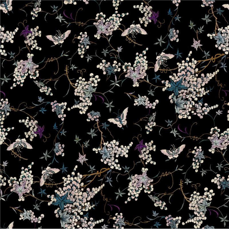 Custom Fabrics Pattern-Flower and Butterfly