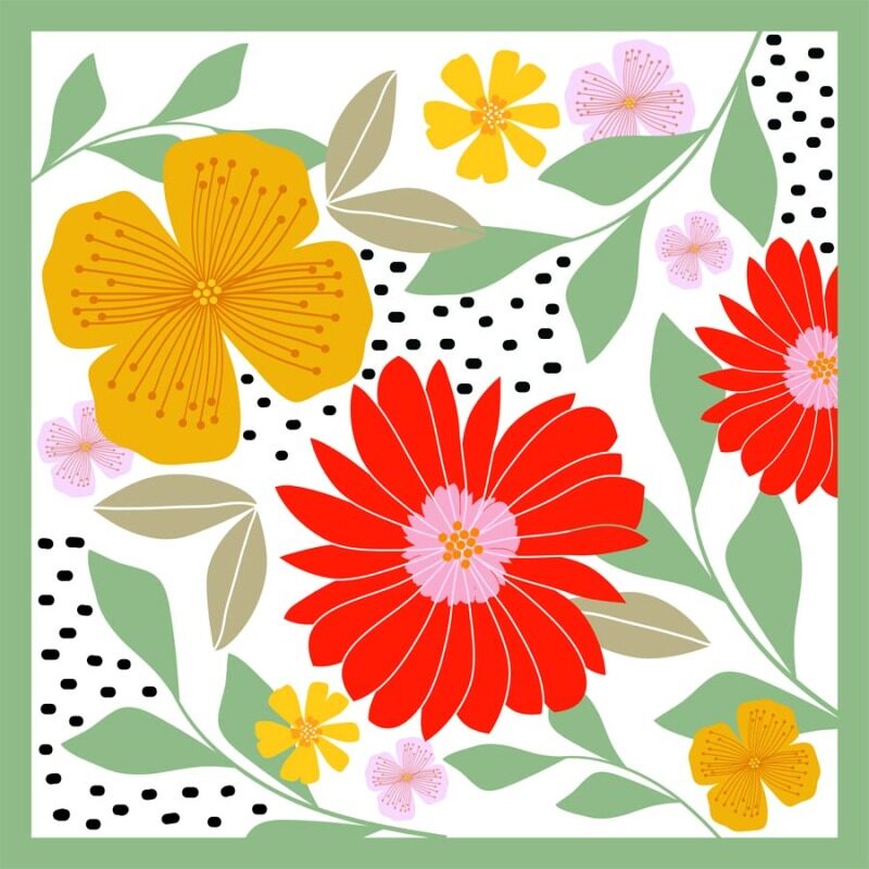 Custom Scarves Pattern-Flower Painting