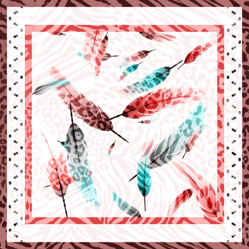 Custom Scarves Pattern-Feather