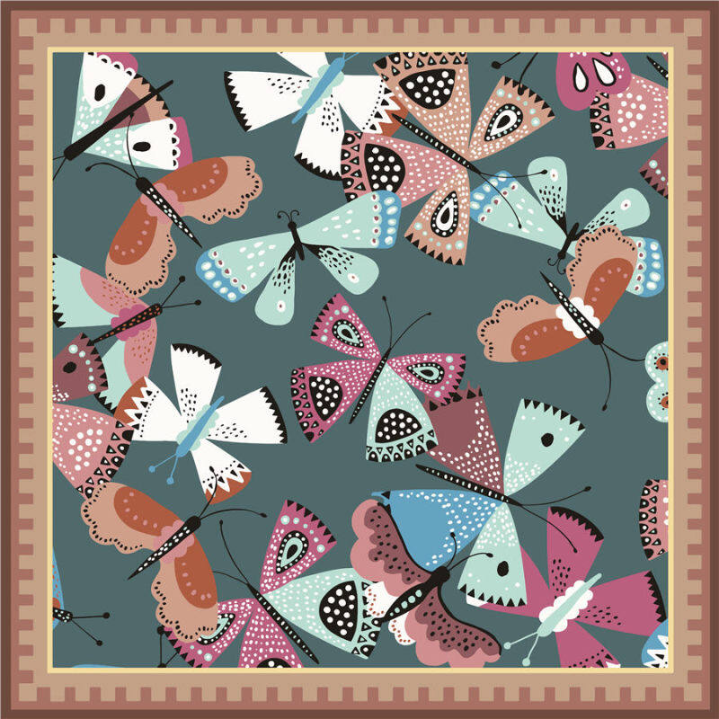 Custom Scarves Pattern-Butterfly&Flower