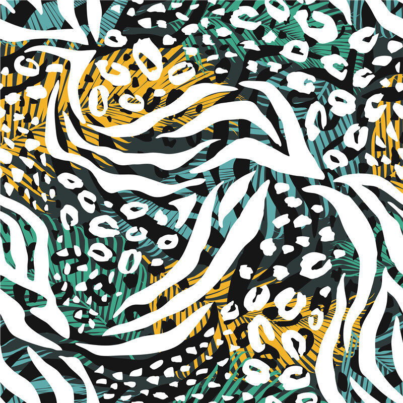 Custom Fabrics Pattern-Abstract Geometric Pattern with Animal Print