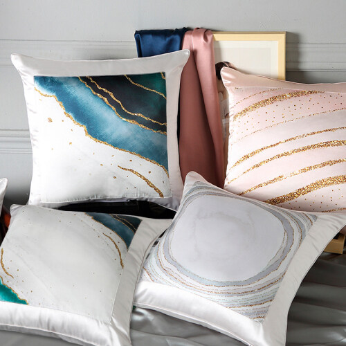  Silk Sofa Cushion Cover for Home Hotel Custom Printed Designs Pillow Case