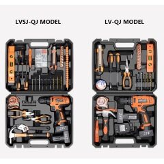 LOMVUM Handwerkzeug Elektrowerkzeuge Multifunktionales elektrisches Akku-Bohrschrauber-Set Werkzeugset DIY