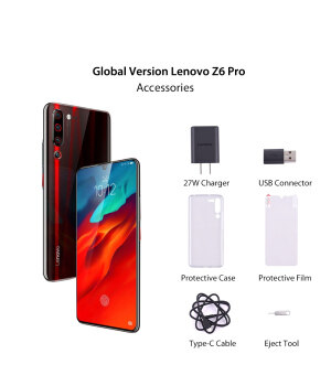 Lenovo Z6 Pro Черный 8 ГБ 128 ГБ Snapdragon 855 Octa Core Мобильный телефон 2340 * 1080 OLED-экран 48MP AI 4 Смартфон с камерой