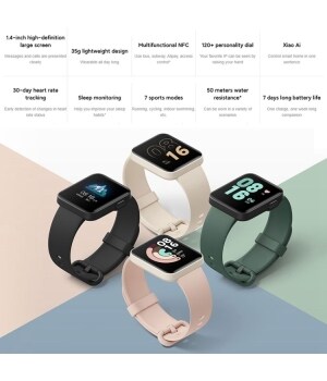 Nuevo producto Redmi Smart Watch 35g diseño liviano / pantalla grande de alta definición de 1.4 pulgadas / 100 estilos de diales de moda, monitoreo deportivo, seguimiento del sueño y frecuencia cardíaca, batería de larga duración, NFC multifunción