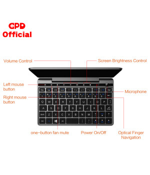 Original nuevo GPD Pocket 2 8GB 256GB 7 pulgadas Slim Laptop Gaming Mini PC Computadora Netbook CPU Intel Celeron 3965Y Sistema Windows 10