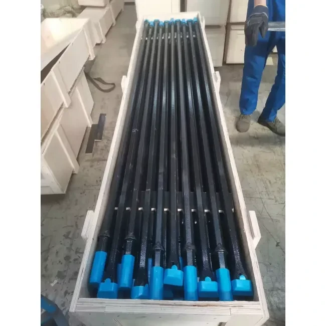  tapered drill pipe integral drill rod with chisel type bits