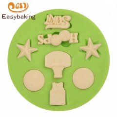 Sports Theme Basketball Hoops Sport Jersey Star Silicone Mold