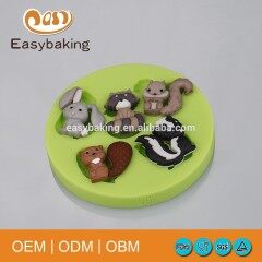 Rabbit Tanuki Squirrel Cake Decoration Silicone Molds For Polymer Clay