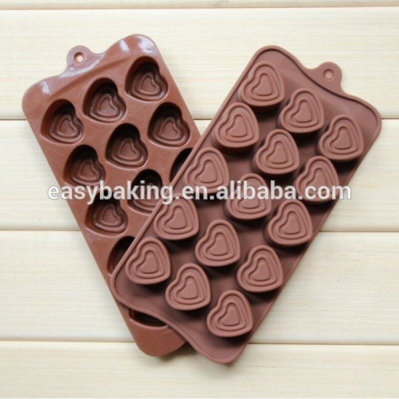 15 Cavity Ice Cube Jelly Sugar Heart Shaped Silicone Chocolate Mould