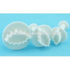 Cake Cookie Fondant Decorating Veined Holly Leaf Plunger Cutter