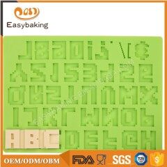 Moldes de silicona de puntuación de letras del alfabeto para Fondant