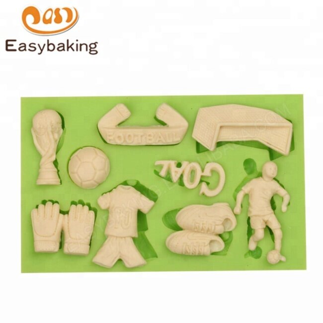 Soccer World Cup Football Silicone Mold Chocolate Cupcake Decorating Sugar Craft Baking Tools
