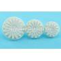 Set of 3 Daisy Plunger Cutter Baking Tools Round Cookie Cutter