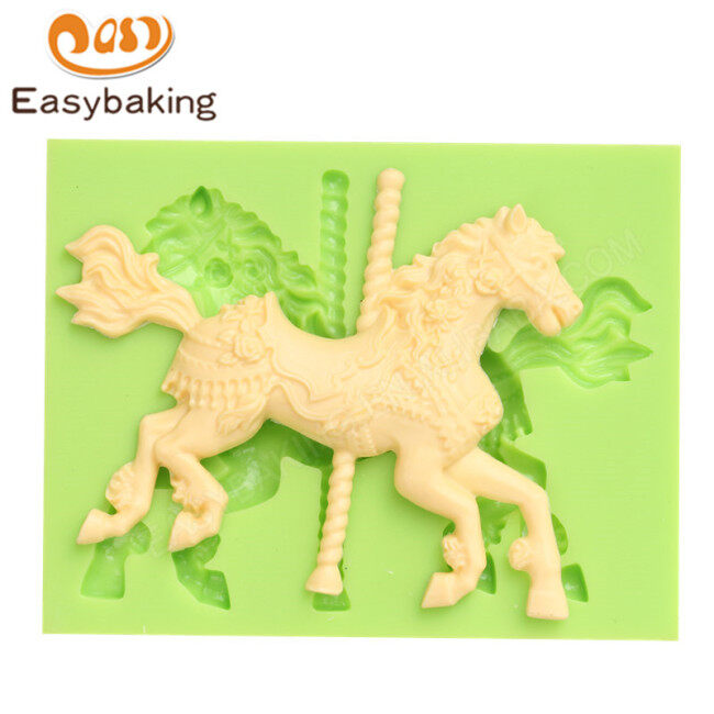 Moldes de pastel de silicona 3d con diseño de caballo de juguete