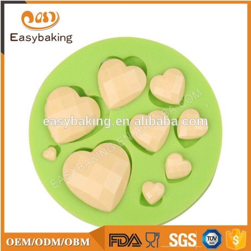 Heart Shaped Diamond Silicone Mold Fondant Cake Chocolate Decoration