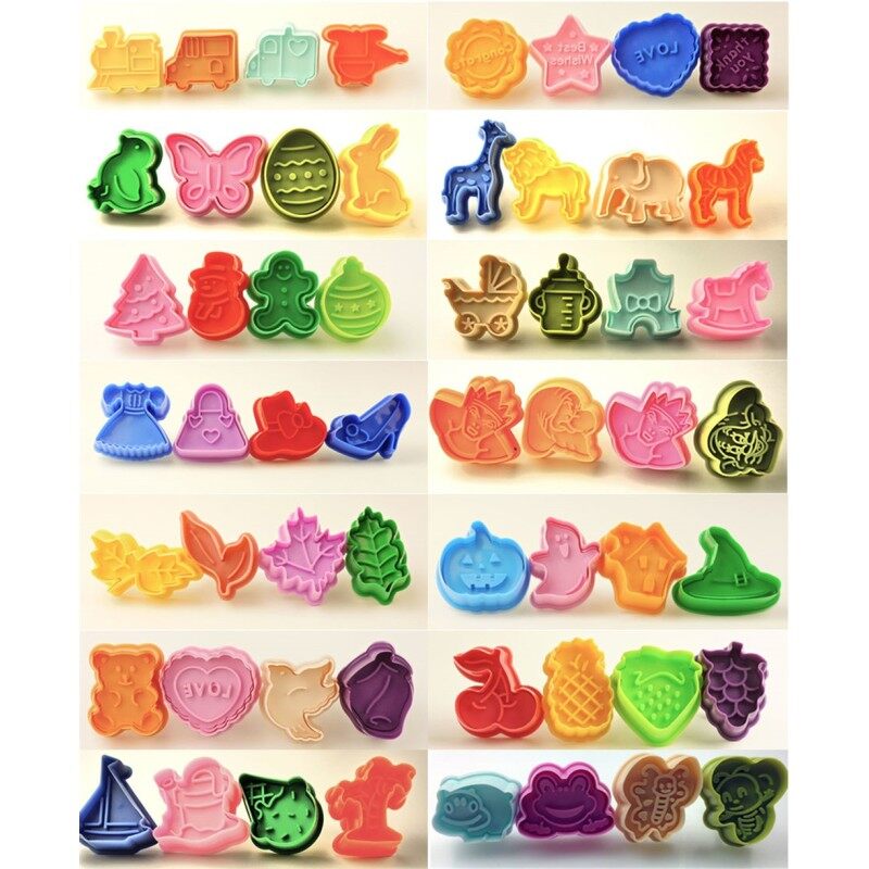 Cake Decorating 3D Plastic Colorful Bee Cookie Cutter Stamp