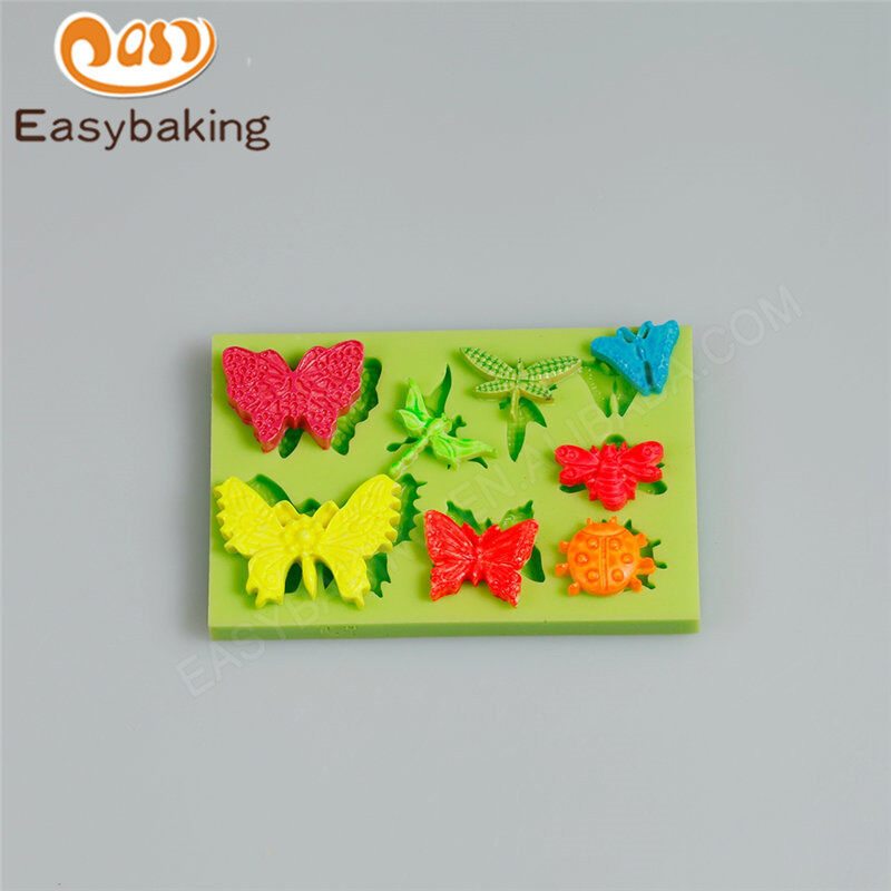 3D butterfly & dragonfly silicone rubber mold for fondant cake decoration