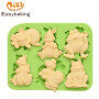 Animal Theme Pig Frog Cat Tortoise Cake Topper Decoration Silicone Mold