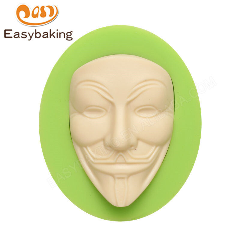 Vendetta V Mask Anonymous Silicone fondant  Mold Suagr Art Craft Making Tool