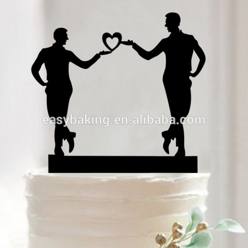 Beatiful cake baking tools acrylic gay wedding cake decoration cake topper
