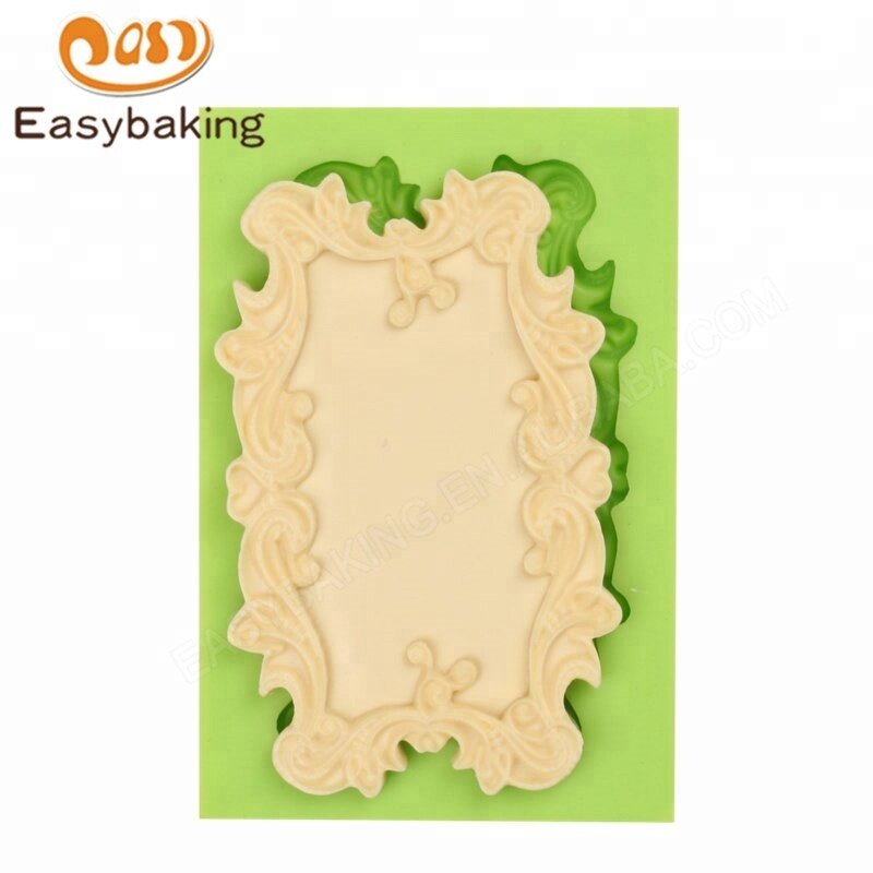 3D Mirror Fondant Cake Decorating Tools Frame Silicone Mold