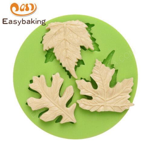 3d maple leaves fondant decoration silicone mould