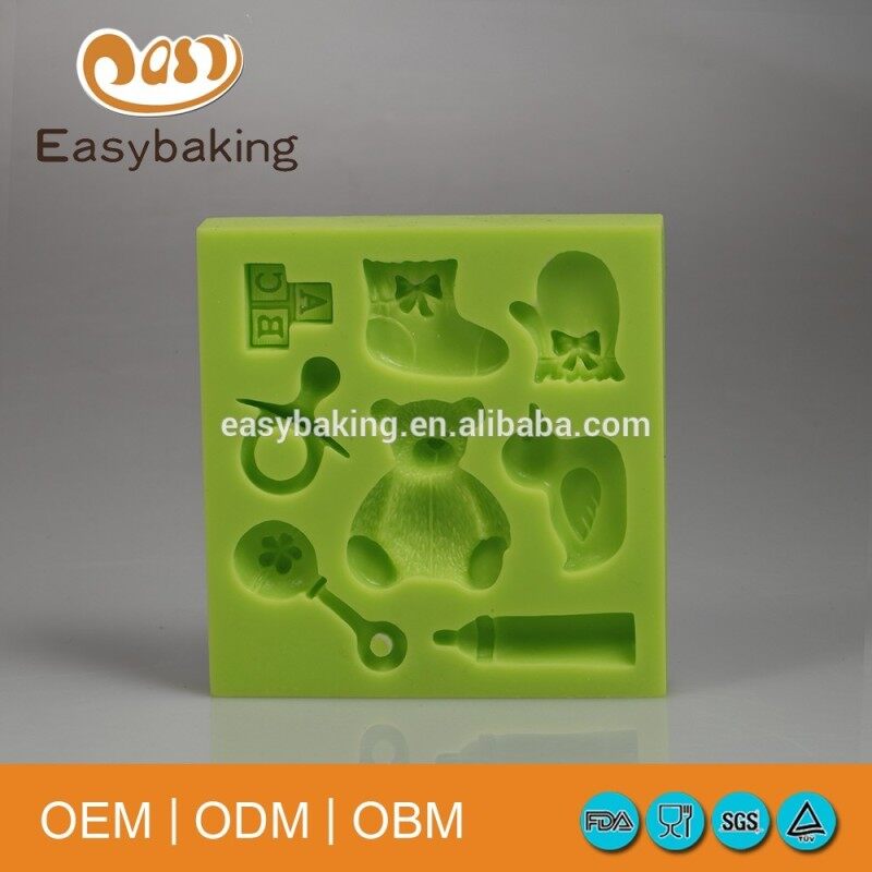 Baby Shower Fondant Cake Decorating Mould Silicone Mold for Gypsum