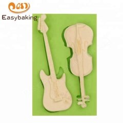Violine Gitarre Candy Clay Chocolate Gumpaste Silikonformen Kuchendekorationswerkzeuge
