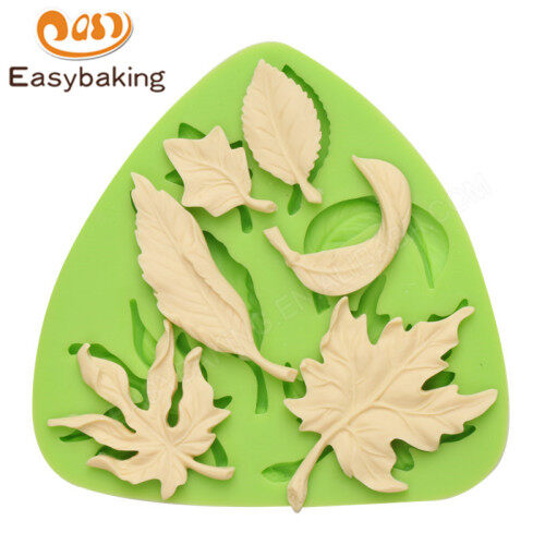 3d leaf silicone fondant cake mold