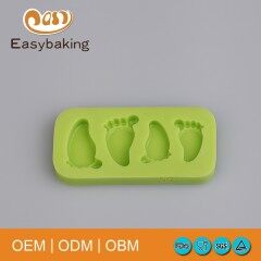 Creative Fondant cake Decorating tools different sizes Feet shapes silicone molds