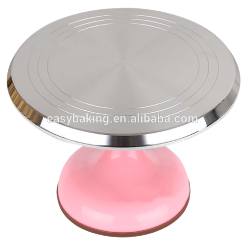 Colorful Casting Aluminum Revolving Cake Stand For Cake Decorating Tray