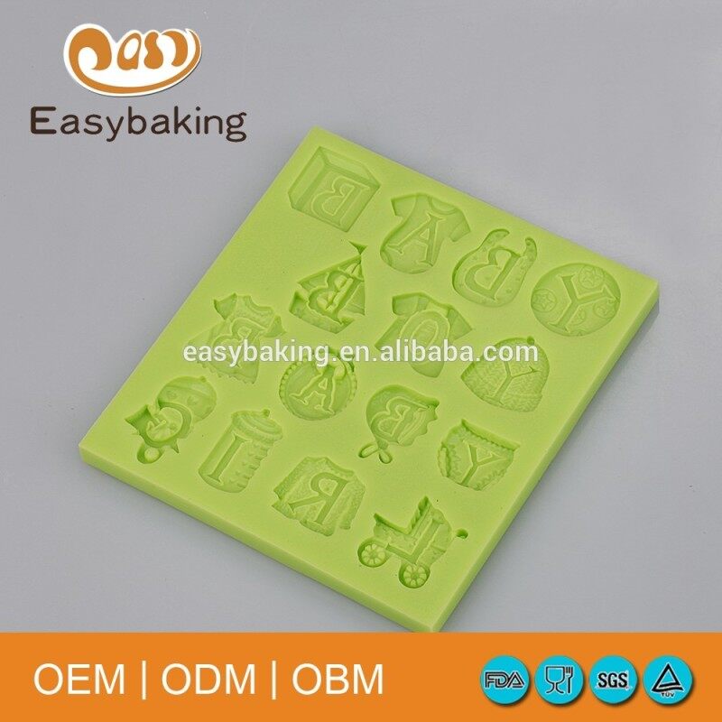 High Quality Multi Shapes Alphabet Cake Decoration Silicone Fondant Mold
